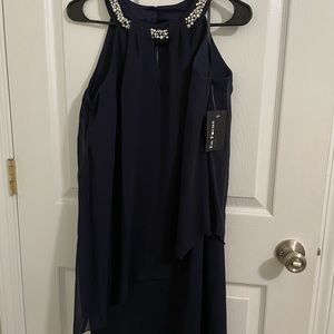 Navy blue halter dress